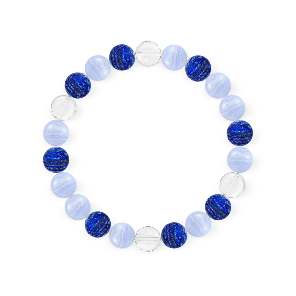 Pure crystal bracelet with sodalite, lapis lazuli, and clear quartz