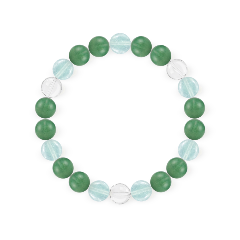 Pure crystal bracelet with green aventurine, fluorite, and clear quartz