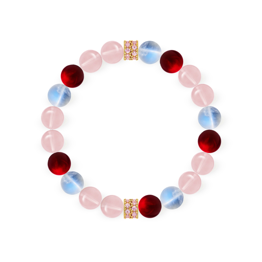 Rose quartz bracelet with pink crystal spacers